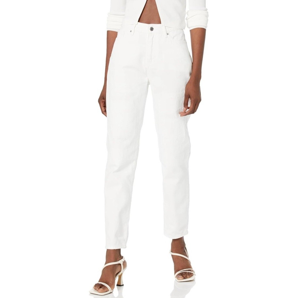 NWT Armani Exchange Women's J06 Boyfriend Fit White Rigid Denim Jeans - Size 24R